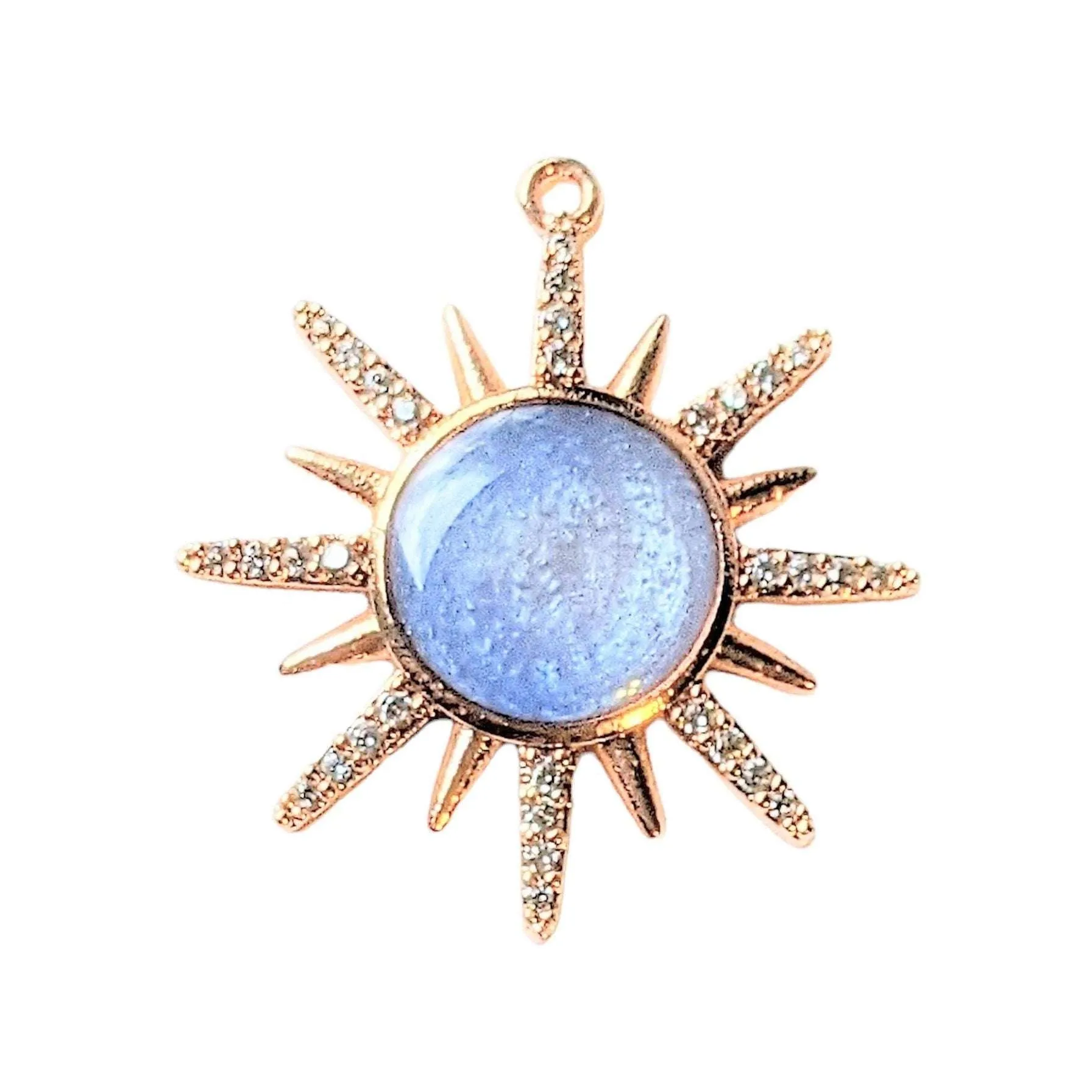 Rose-Gold Opal Sun CZ Pendant