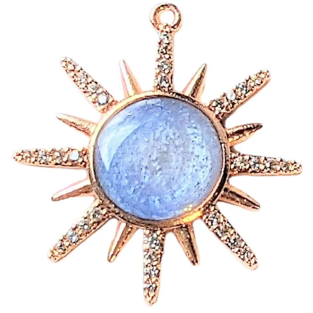 Rose-Gold Opal Sun CZ Pendant