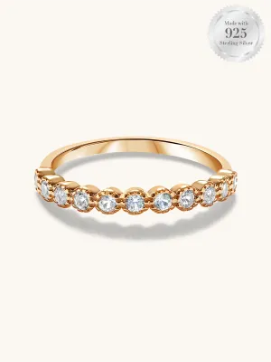 Round Bezel Half Eternity Ring