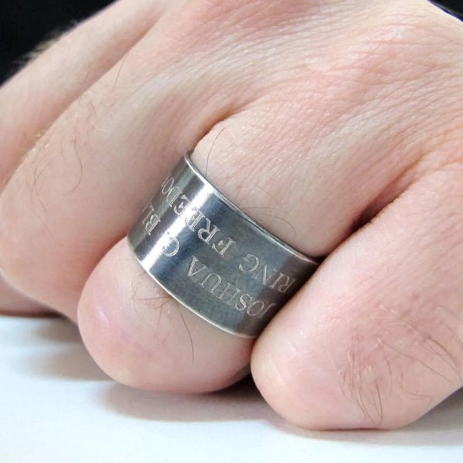 Rustic Mens Band - Brushed Matte Ring