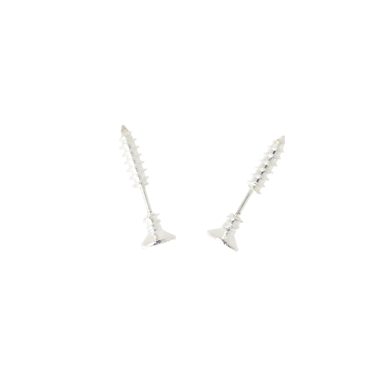 Screw Earrings (Silver Plated)