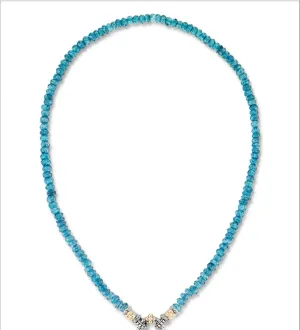 Signature Collection Bead Necklace Clip Endcaps – Deep Ocean Blue Quartz & Diamond (Advanced Order)