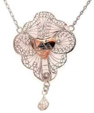 Silver & Rose Gold Necklace Indian Jewellery