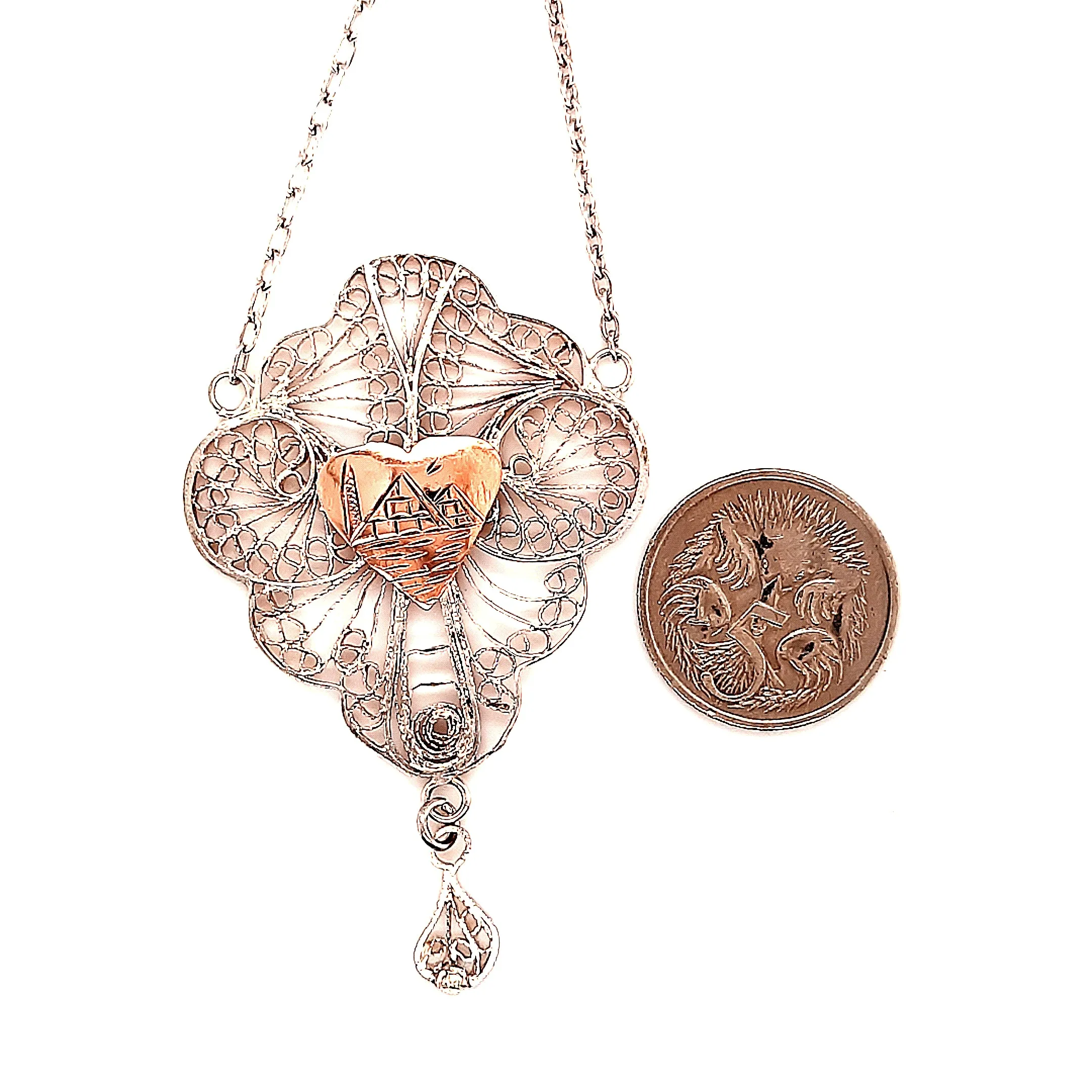 Silver & Rose Gold Necklace Indian Jewellery