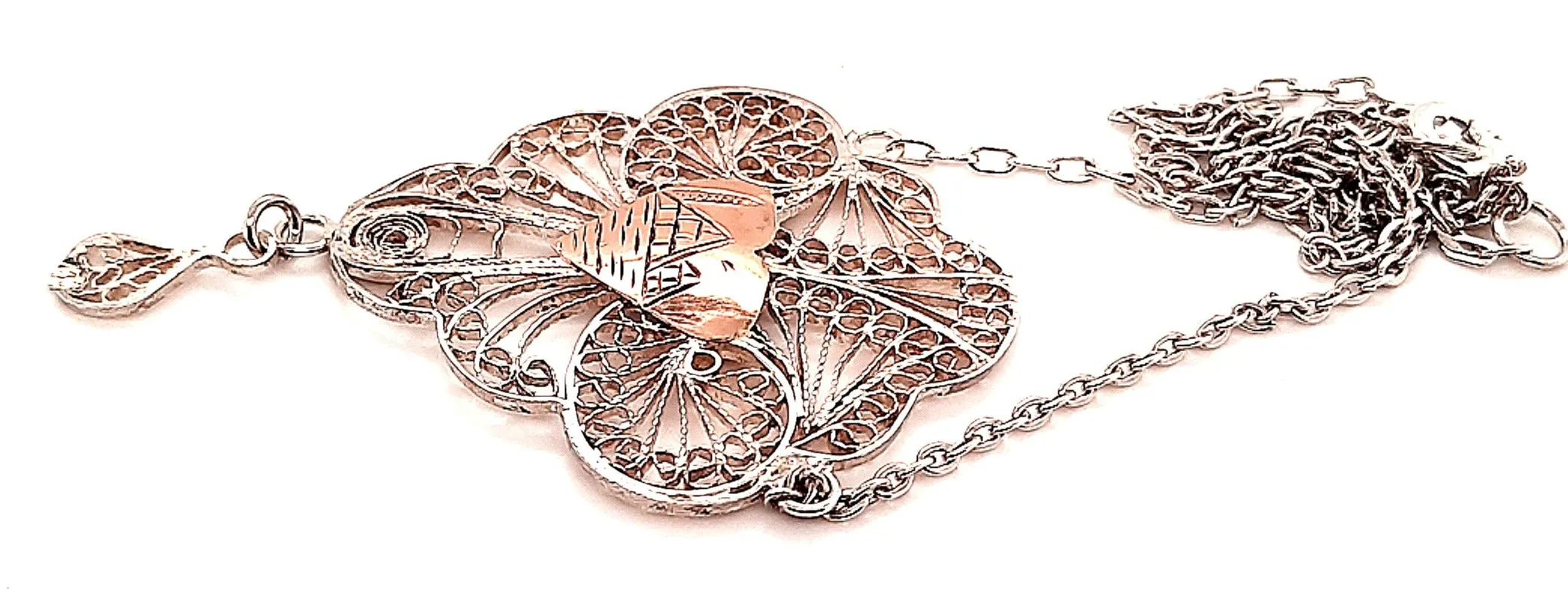 Silver & Rose Gold Necklace Indian Jewellery