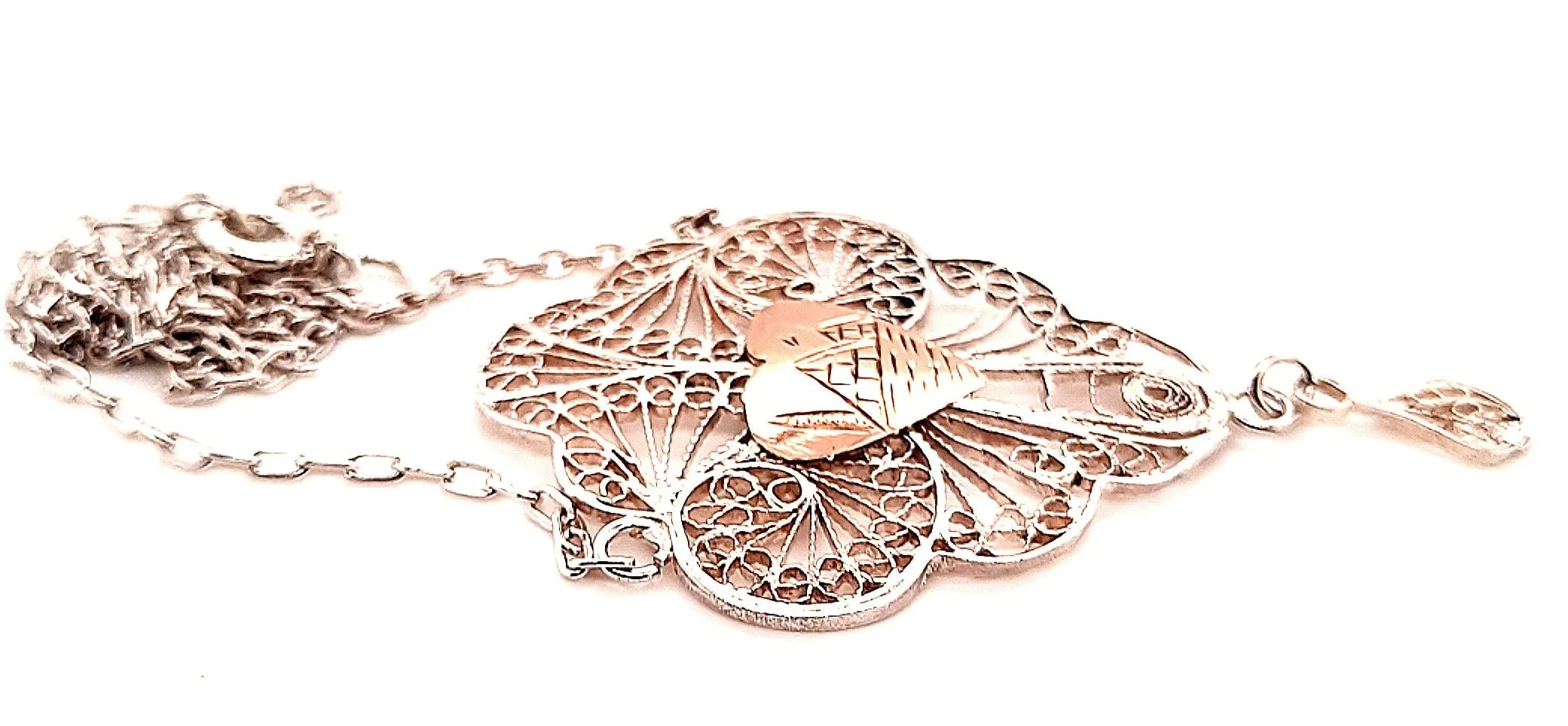 Silver & Rose Gold Necklace Indian Jewellery