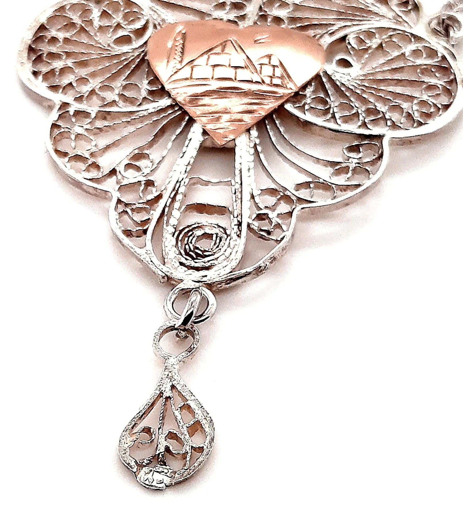 Silver & Rose Gold Necklace Indian Jewellery