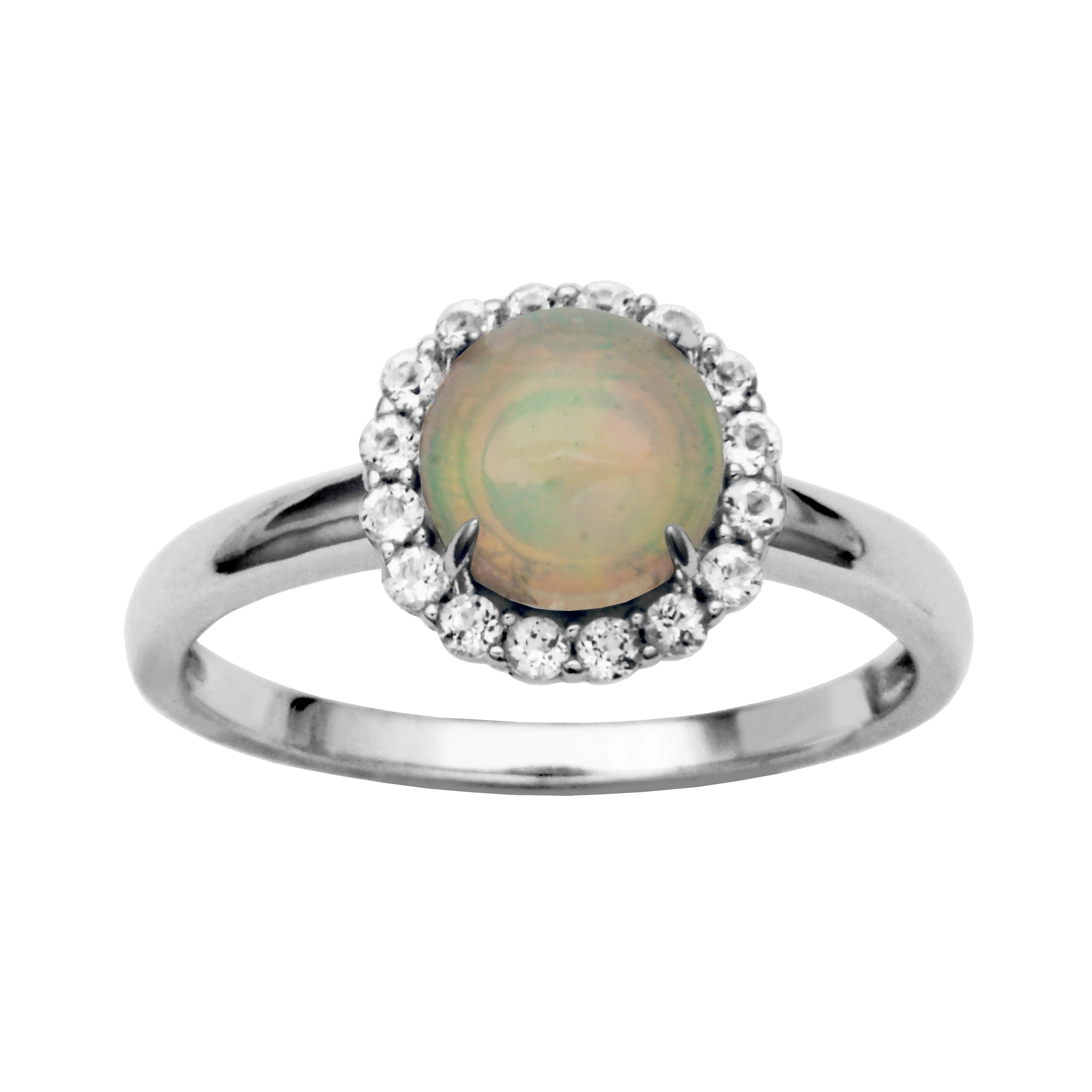 Silver Birthstone ring- Ethiopian Opal