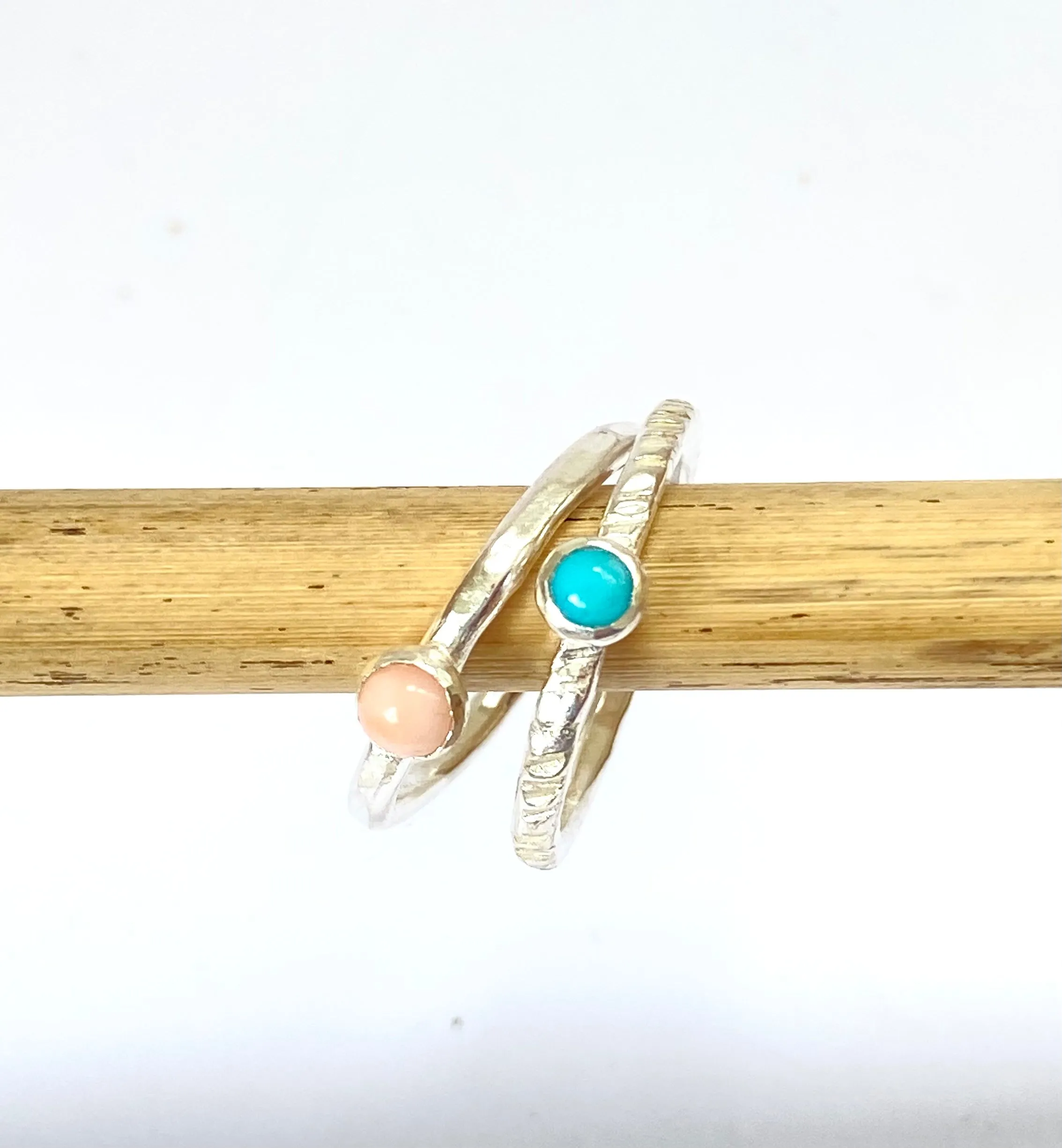 Silver Birthstone Stacking Rings