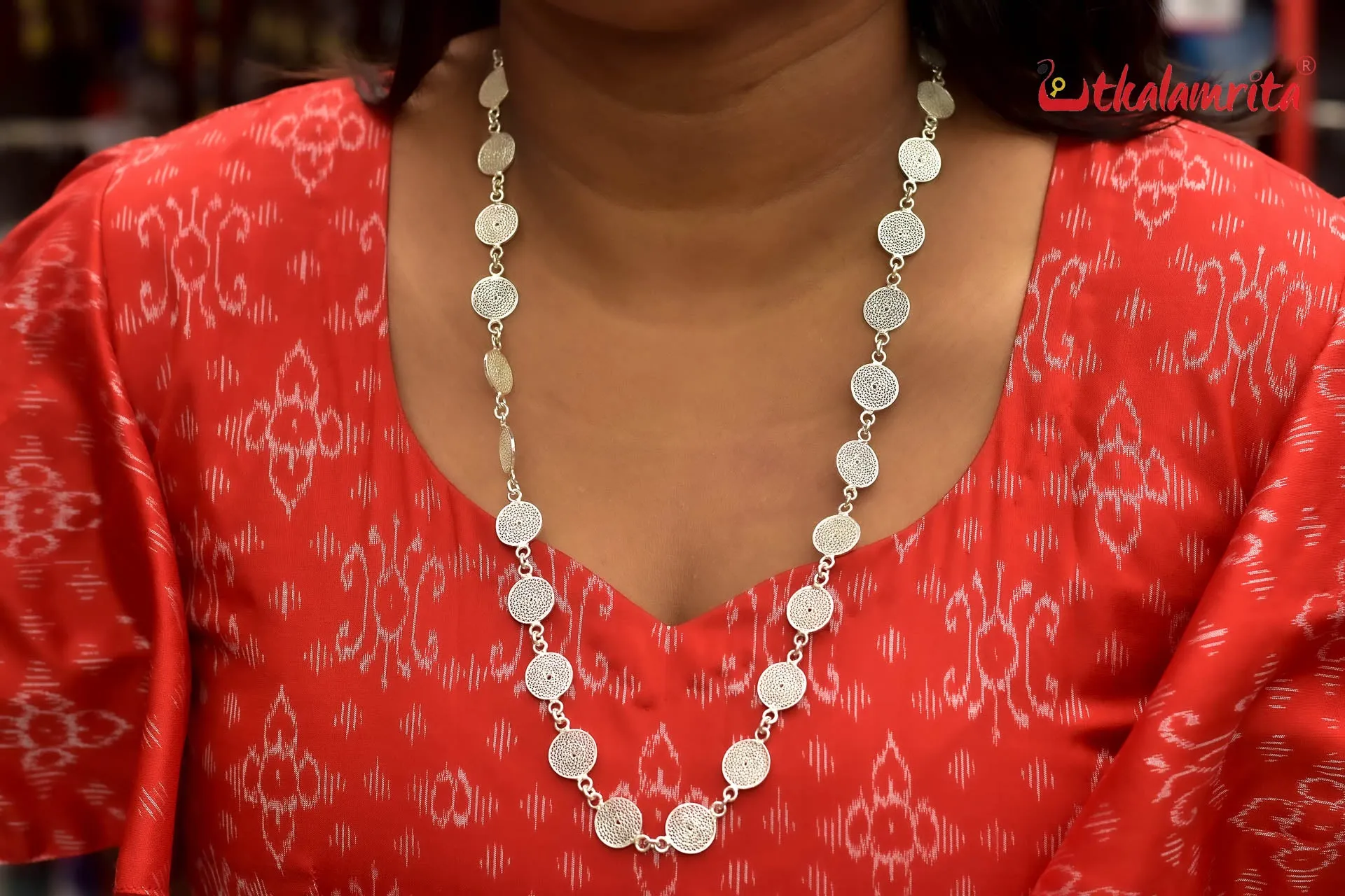 Silver Jala Rounds Necklace