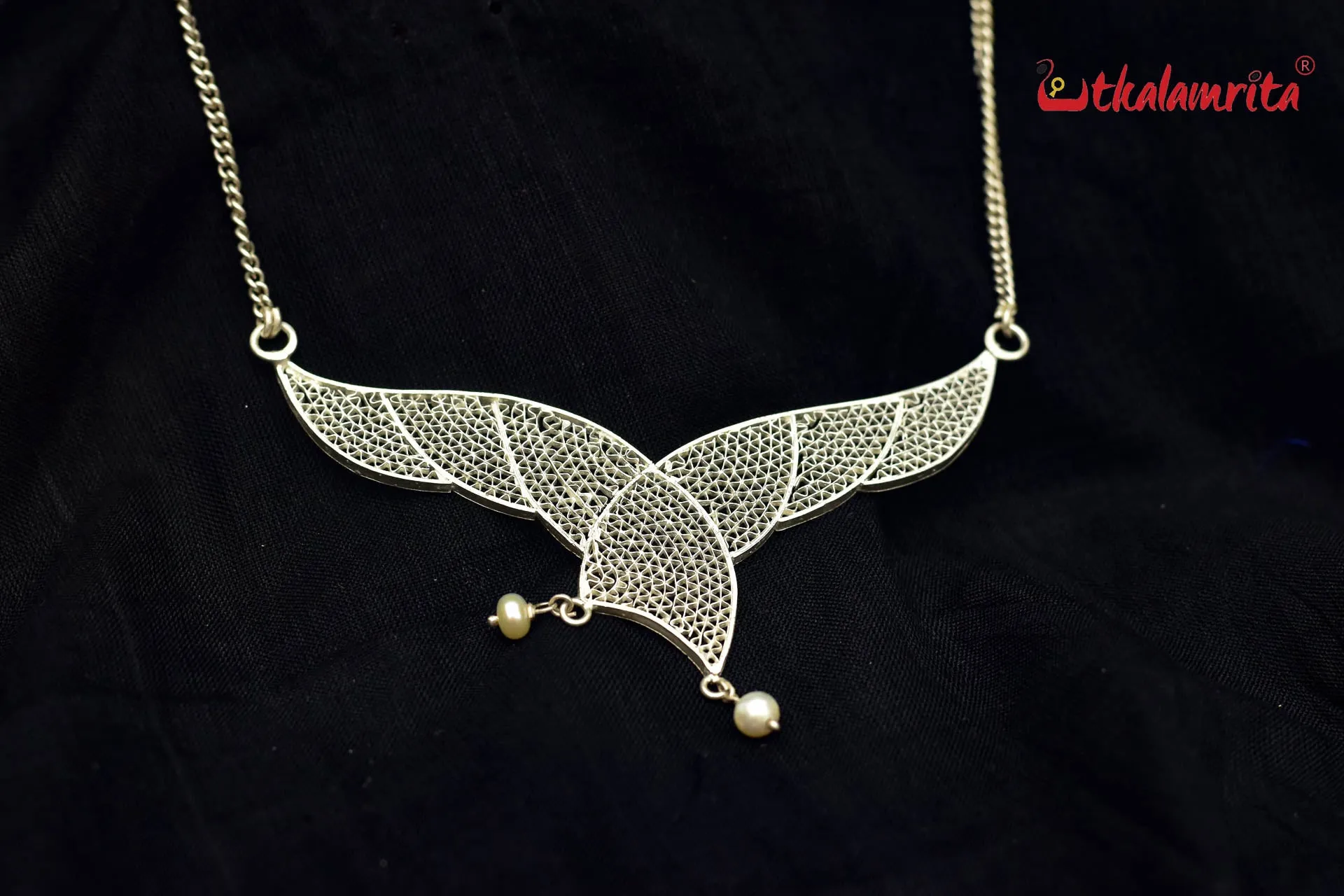 Silver Jala Winged Necklace