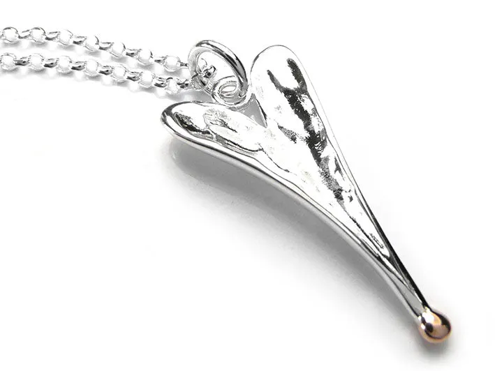 Silver Pendant - Long Heart