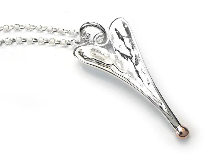 Silver Pendant - Long Heart