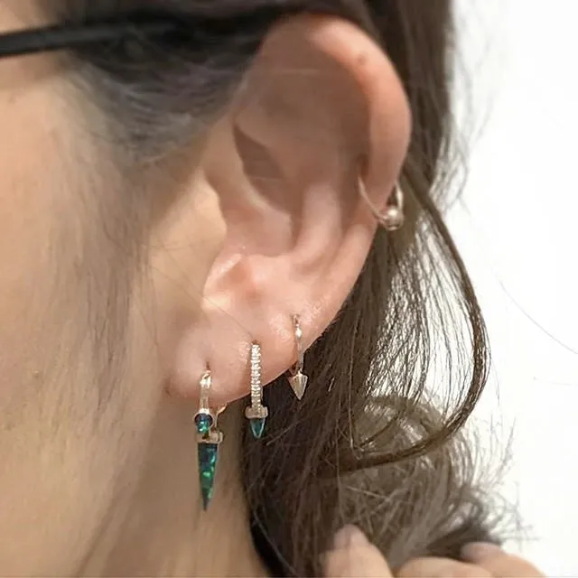 Single Opal Spike with DIAMONDS. Eternity Earring by Maria Tash in 18K Gold