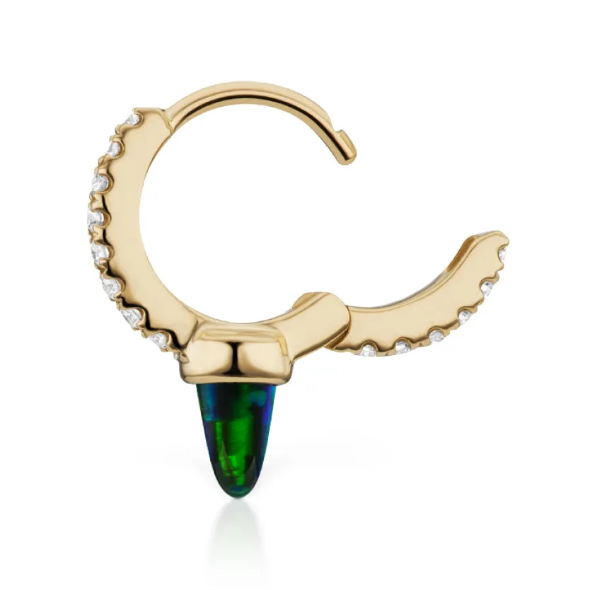 Single Opal Spike with DIAMONDS. Eternity Earring by Maria Tash in 18K Gold