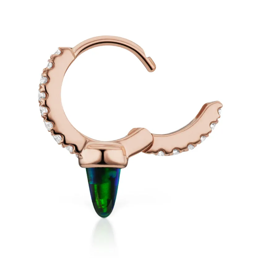 Single Opal Spike with DIAMONDS. Eternity Earring by Maria Tash in 18K Rose Gold