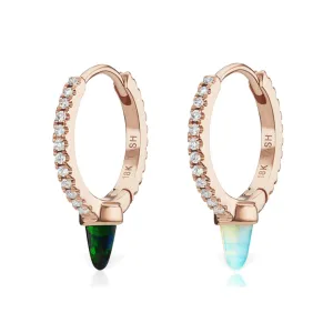 Single Opal Spike with DIAMONDS. Eternity Earring by Maria Tash in 18K Rose Gold