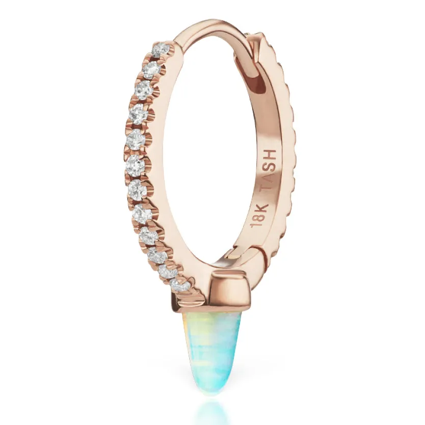 Single Opal Spike with DIAMONDS. Eternity Earring by Maria Tash in 18K Rose Gold