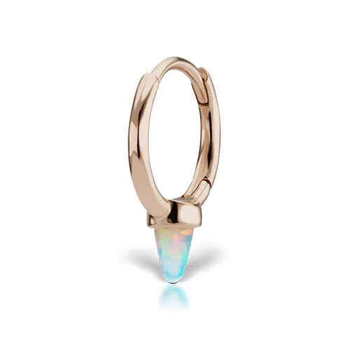 Single Short Opal Spike Non-Rotating Clicker by Maria Tash in Rose Gold