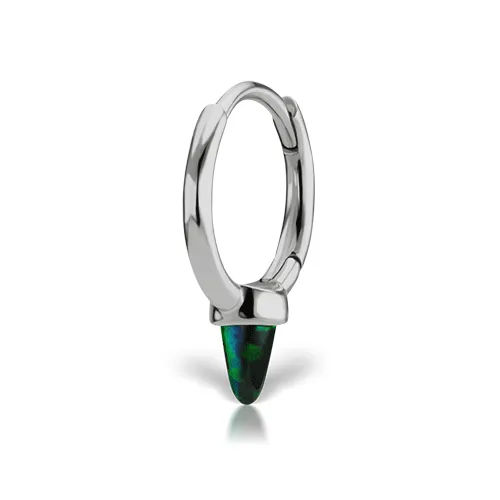 Single Short Opal Spike Non-Rotating Clicker by Maria Tash in White Gold