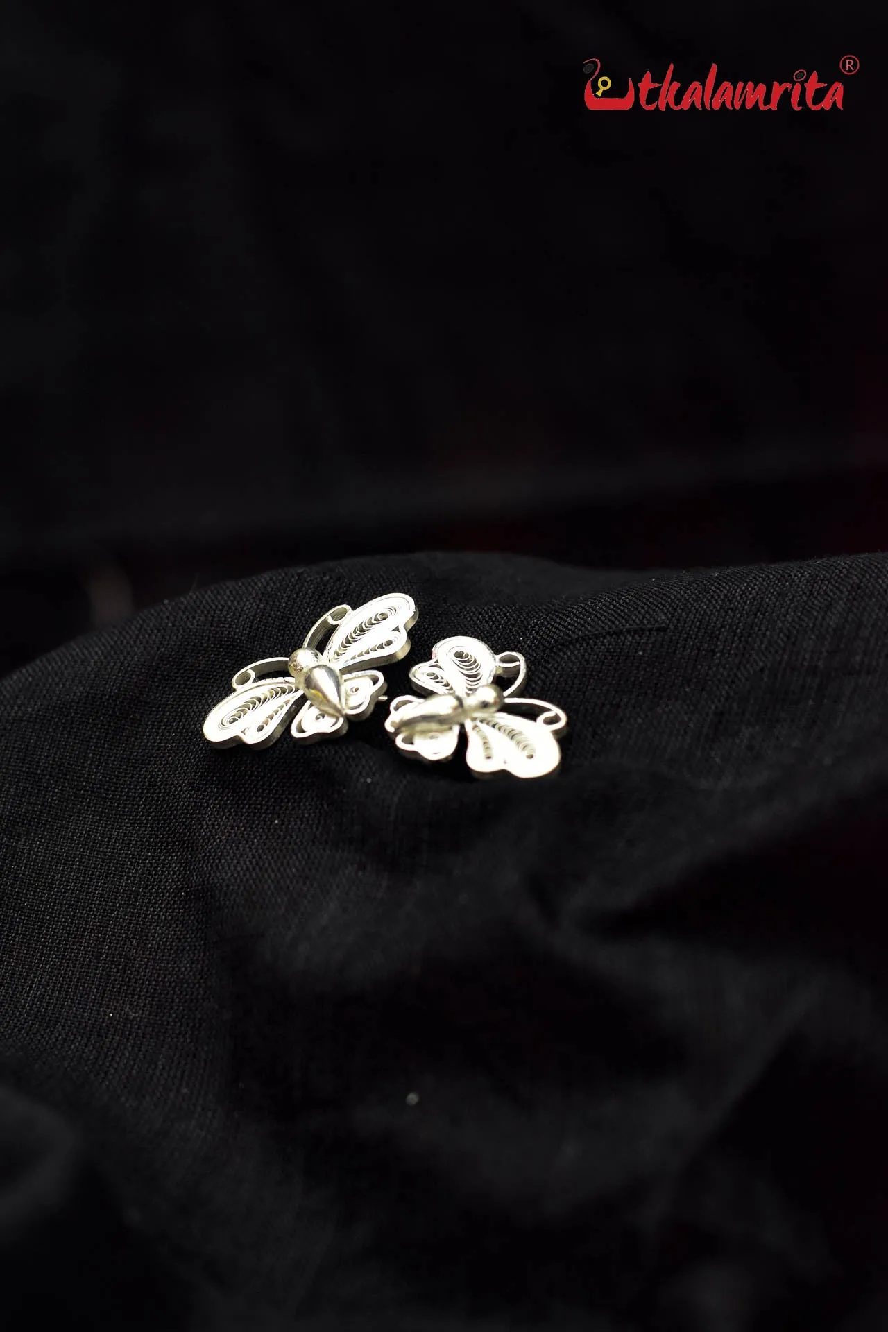 Small Filigree Wings Butterfly Studs (Earring Tops)