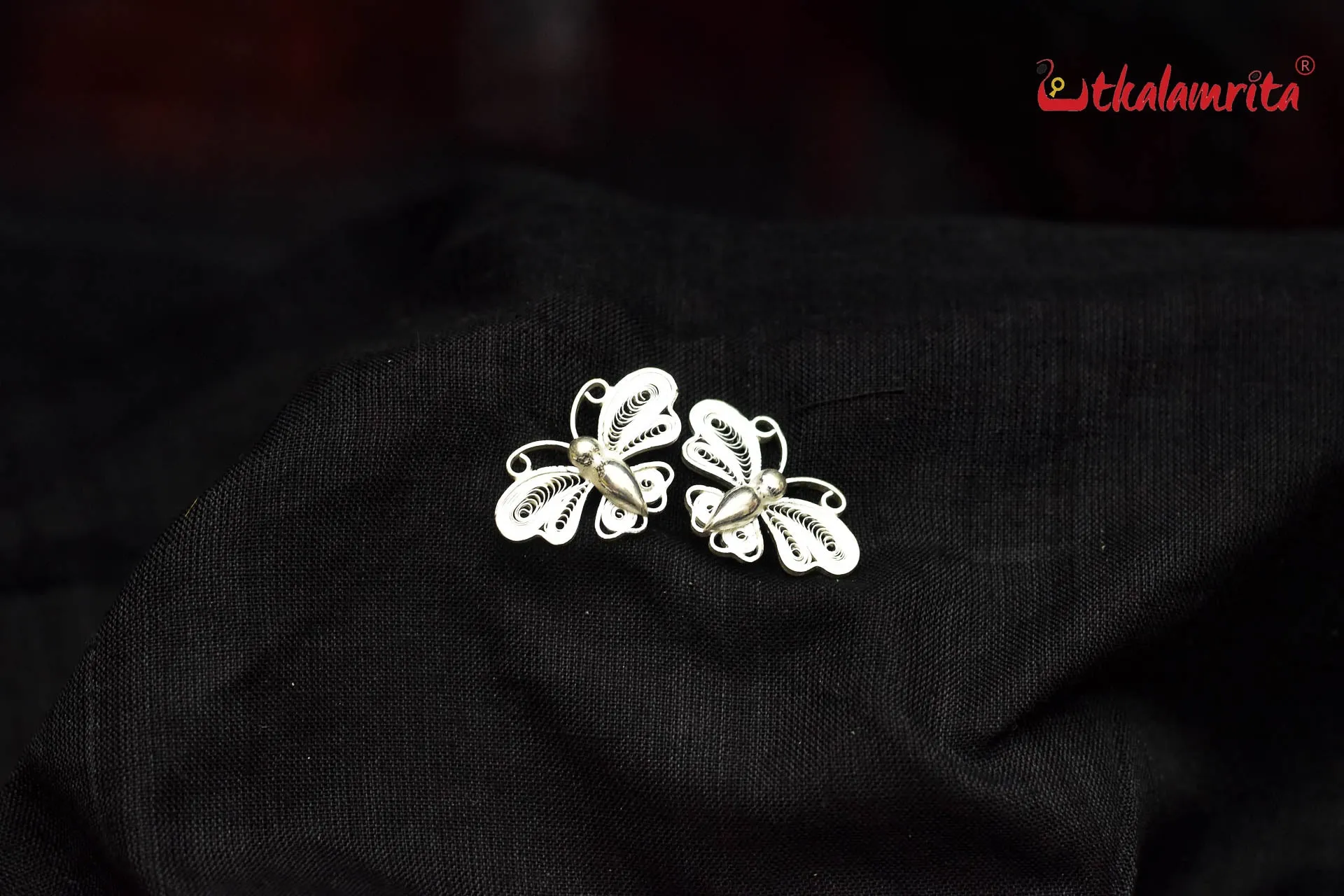 Small Filigree Wings Butterfly Studs (Earring Tops)