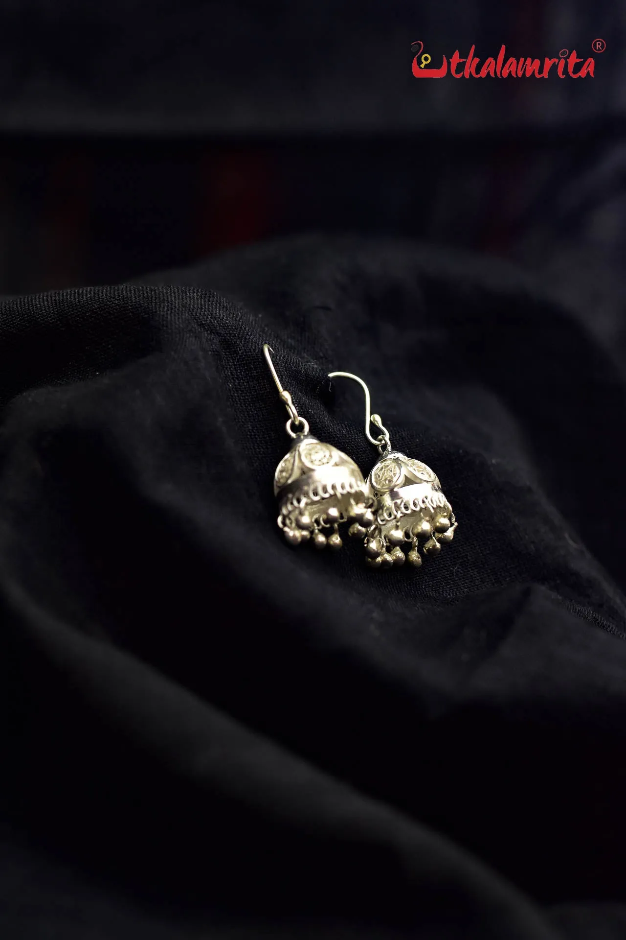 Small Flower Silver Jhumka (Danglers)