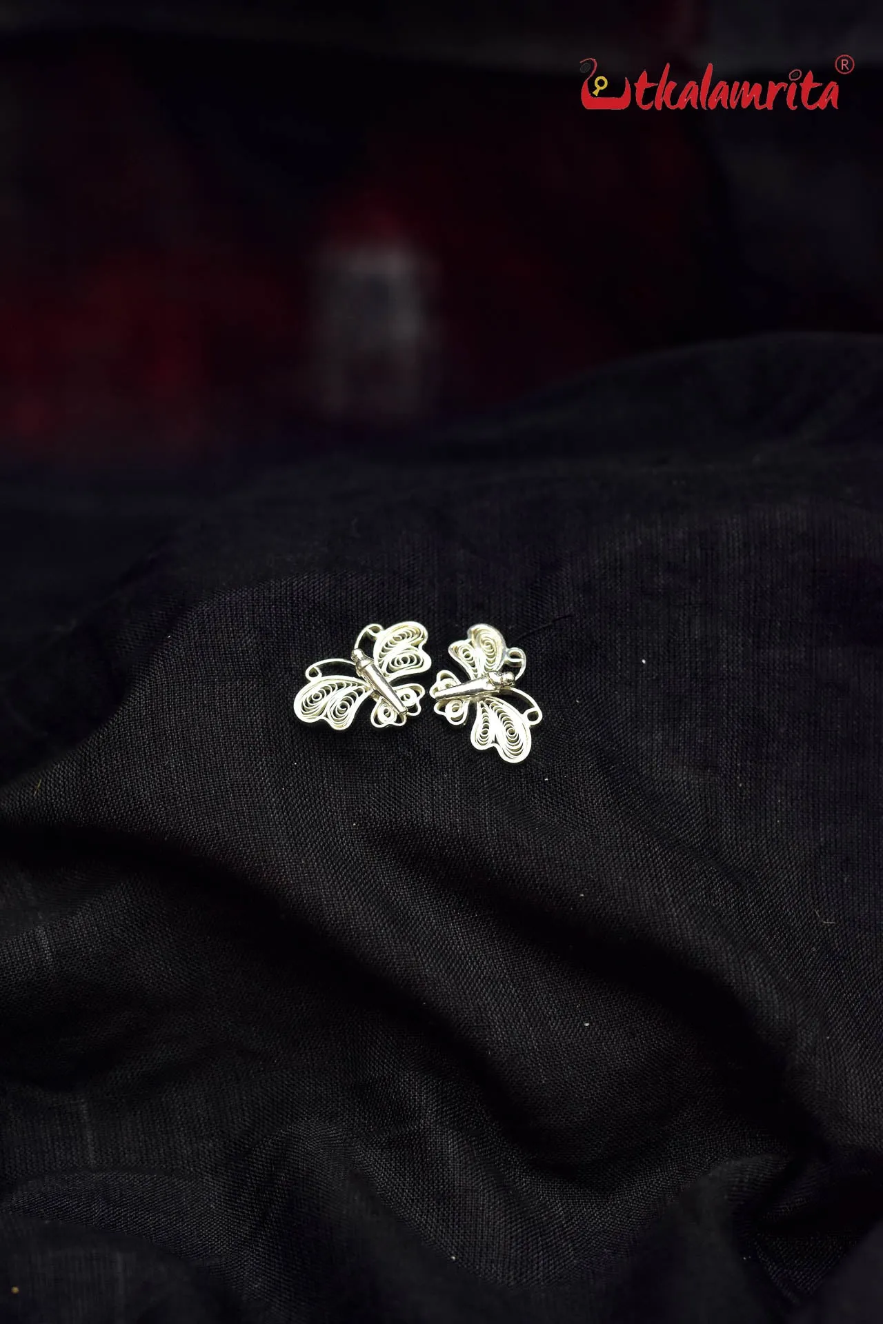 Small Lusture Filigree Butterfly Studs (Earrings Tops)