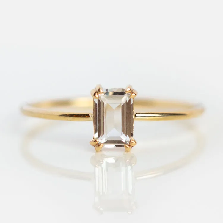 Solid Gold Essential Baguette Birthstone Ring