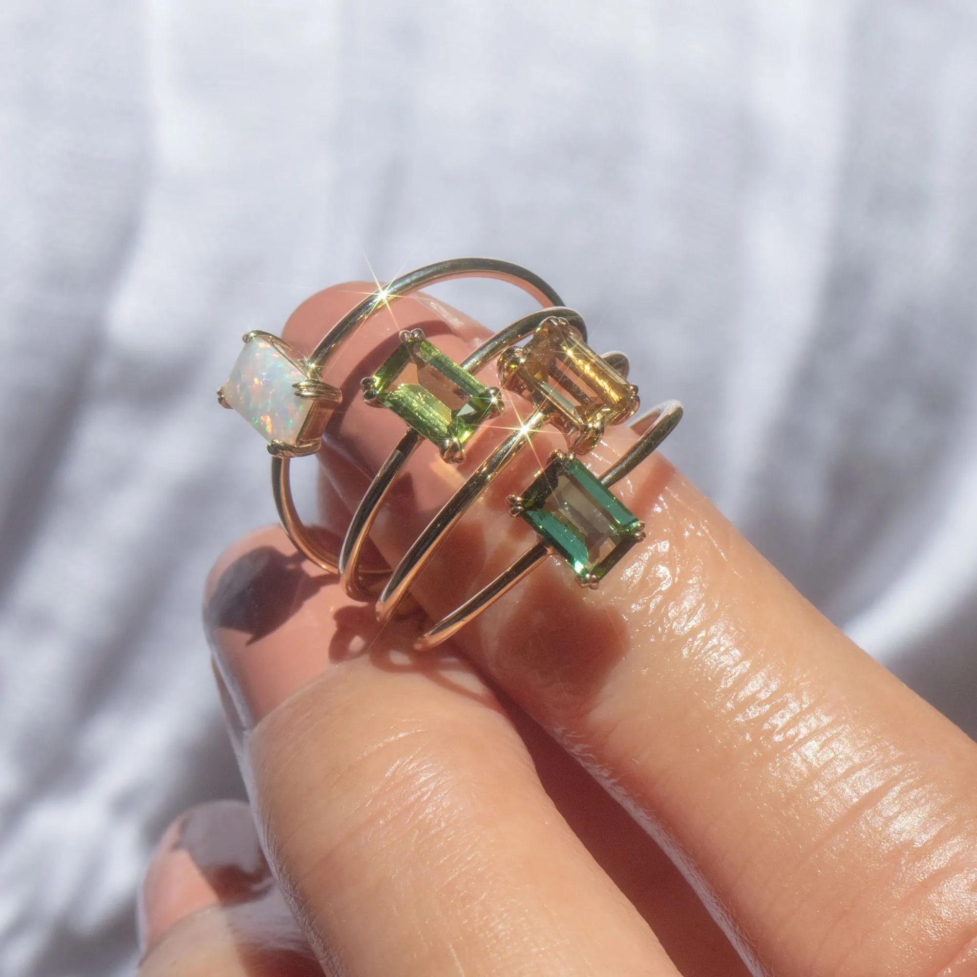 Solid Gold Essential Baguette Birthstone Ring