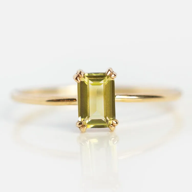 Solid Gold Essential Baguette Birthstone Ring