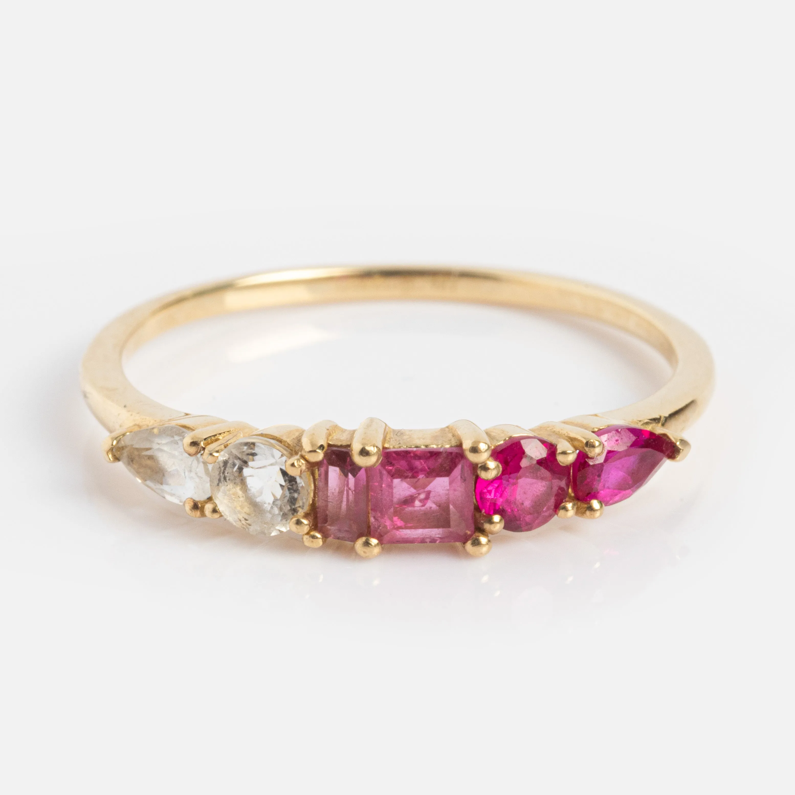 Solid Gold Modern Ombre Birthstone Ring