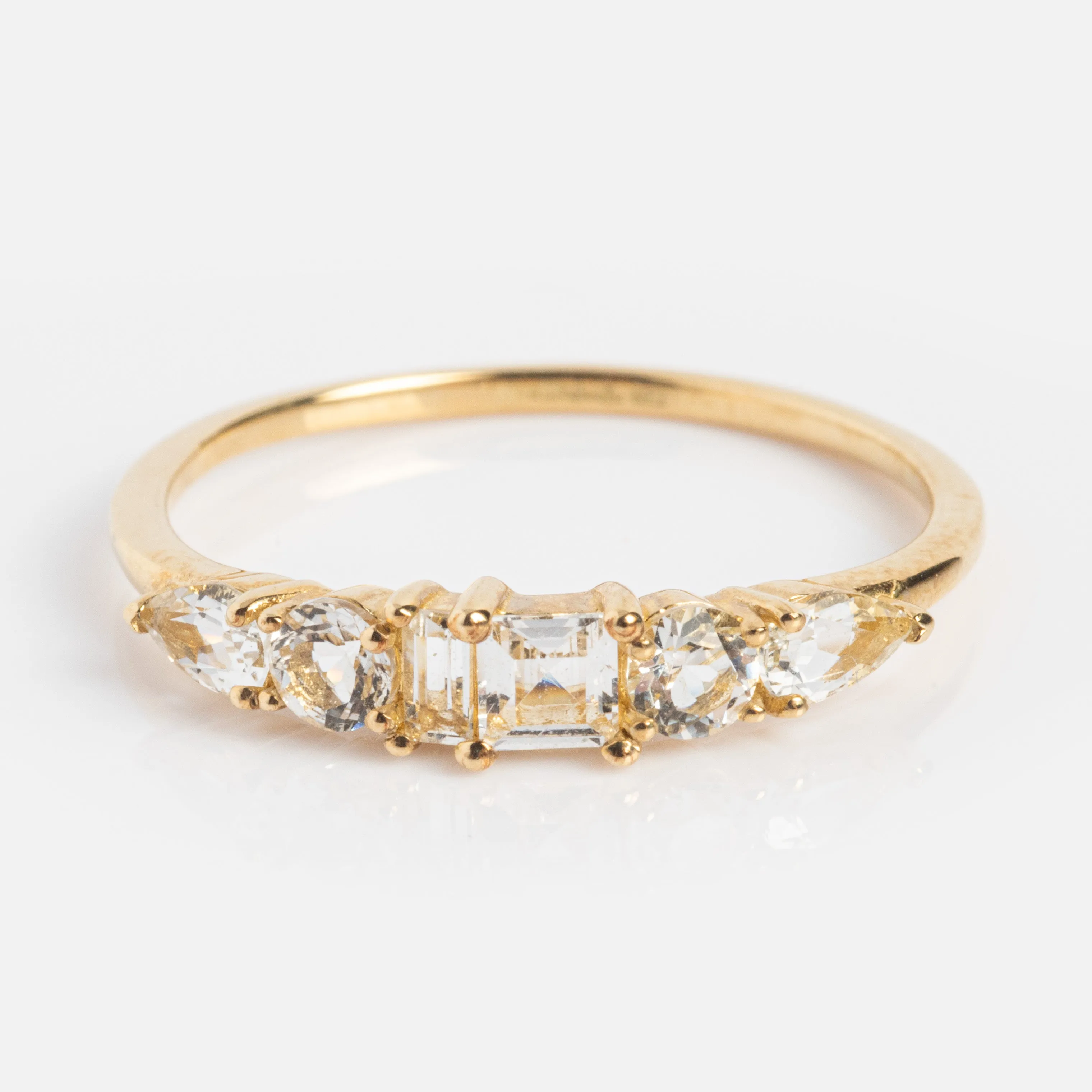 Solid Gold Modern Ombre Birthstone Ring