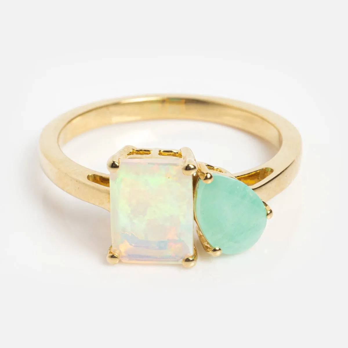 Solid Gold Toi et Moi Birthstone Ring