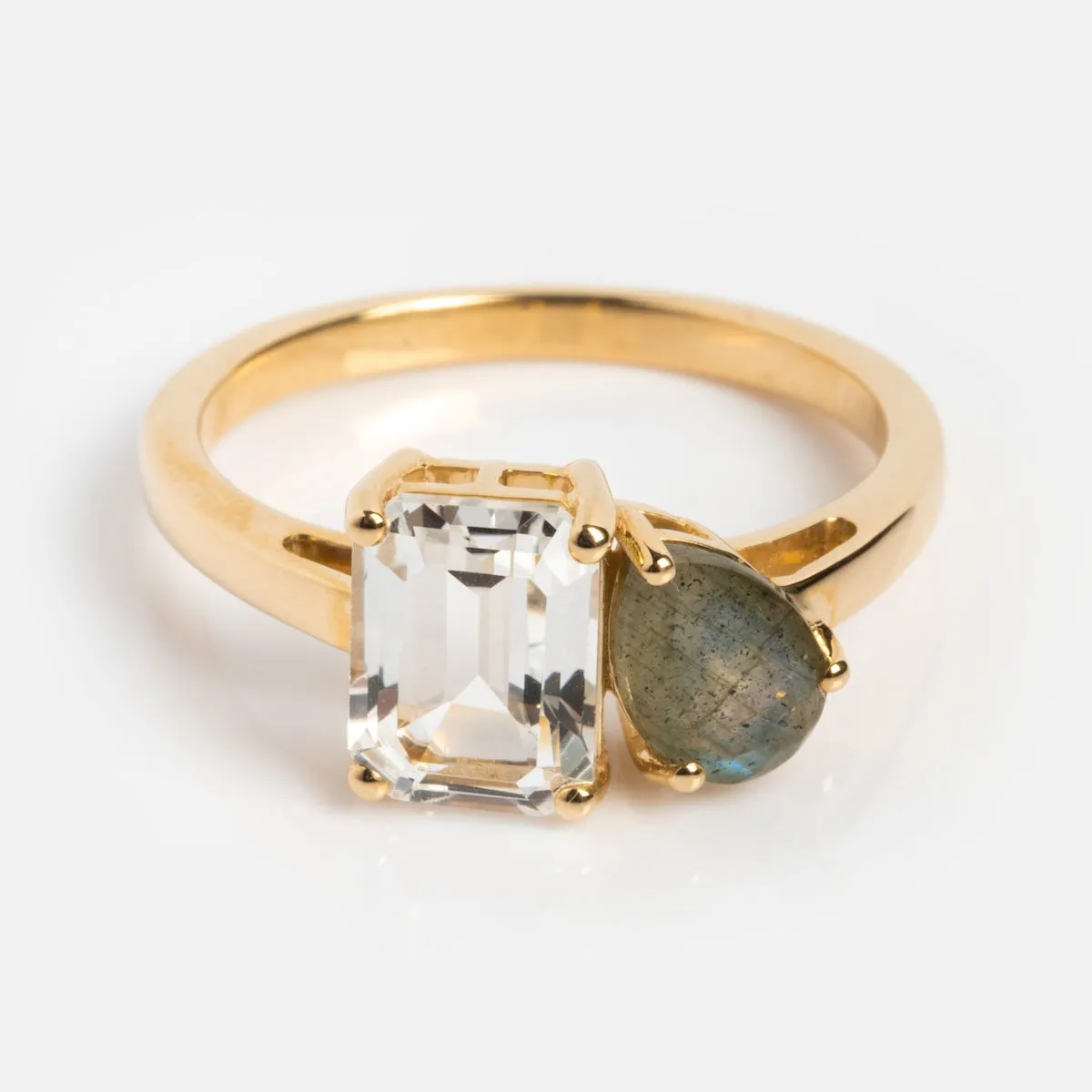 Solid Gold Toi et Moi Birthstone Ring