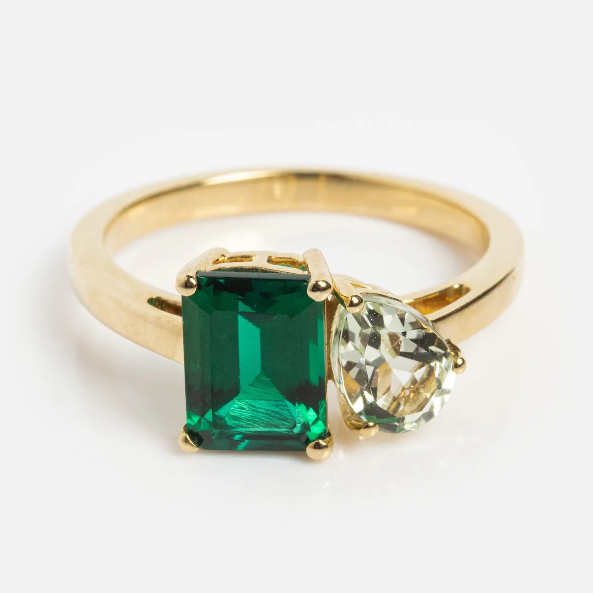 Solid Gold Toi et Moi Birthstone Ring