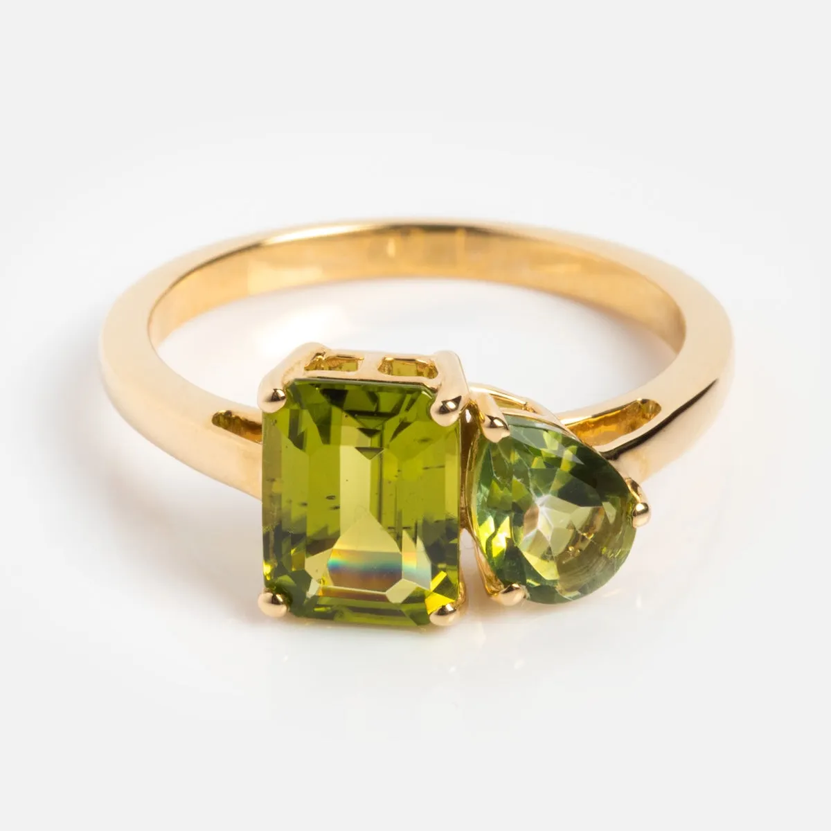 Solid Gold Toi et Moi Birthstone Ring