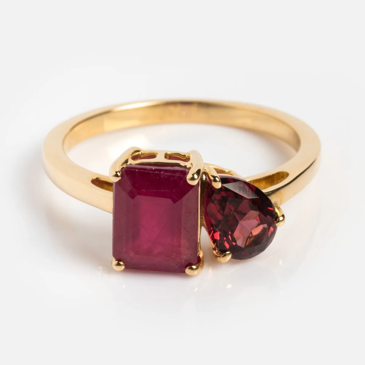 Solid Gold Toi et Moi Birthstone Ring