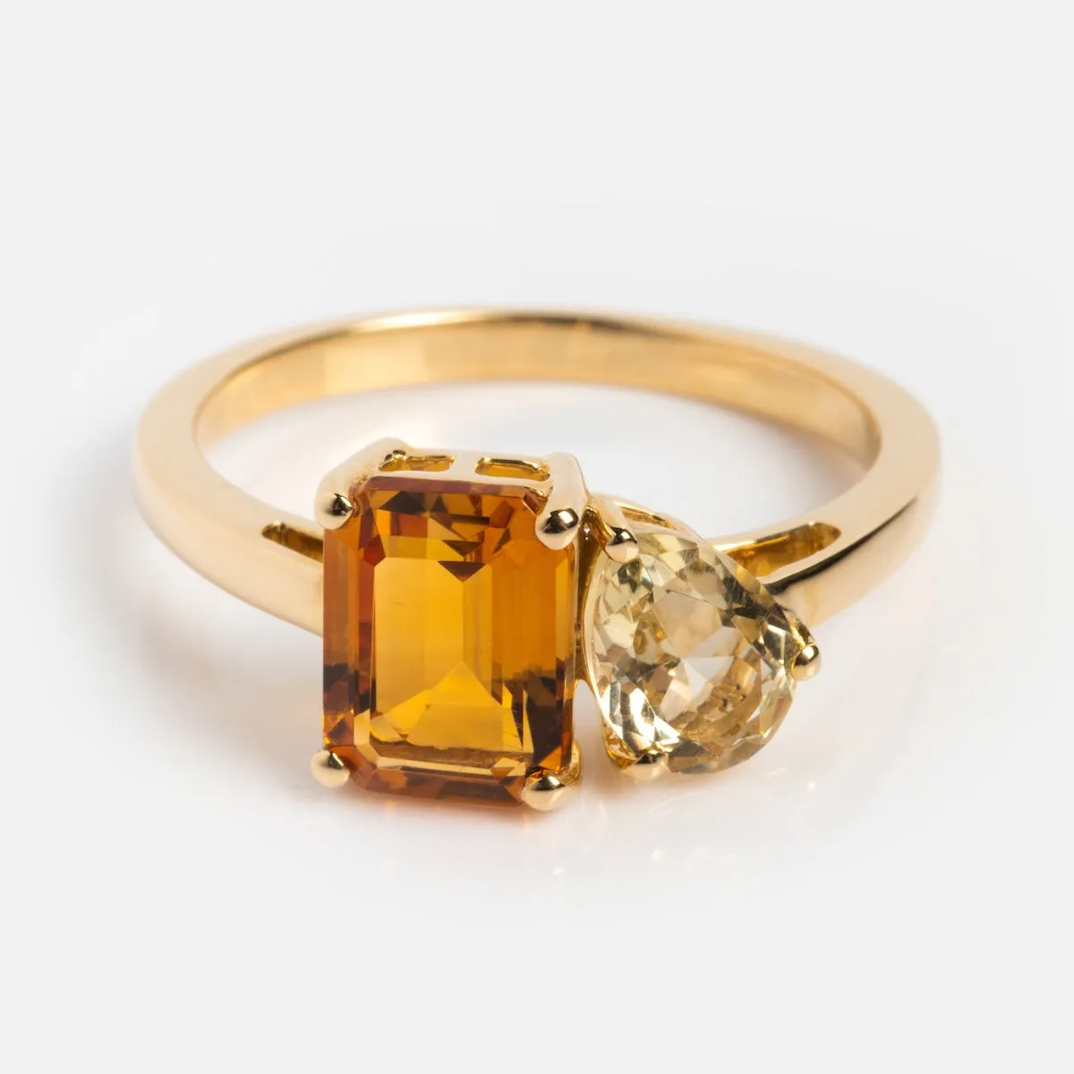 Solid Gold Toi et Moi Birthstone Ring