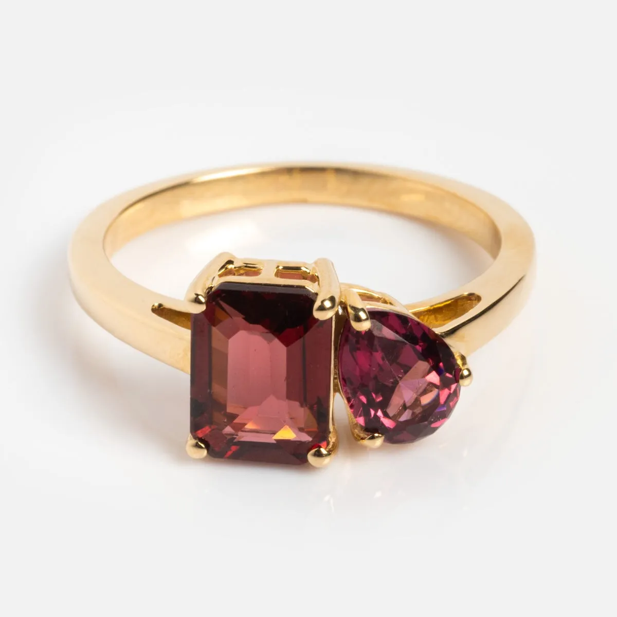 Solid Gold Toi et Moi Birthstone Ring