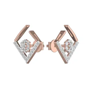 Square Open Diamond Stud Earring