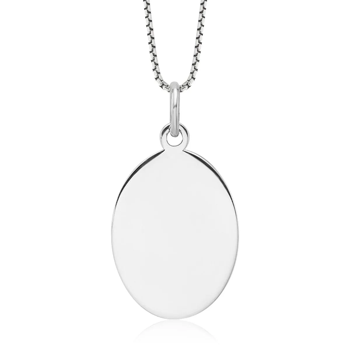 Sterling Silver Fingerprint Oval Pendant