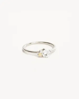 Sterling Silver Kindred Birthstone Ring - April