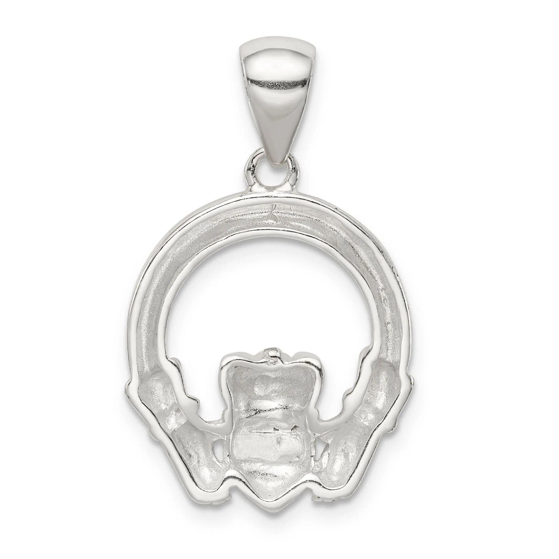 Sterling Silver Polished Finish Claddagh Charm