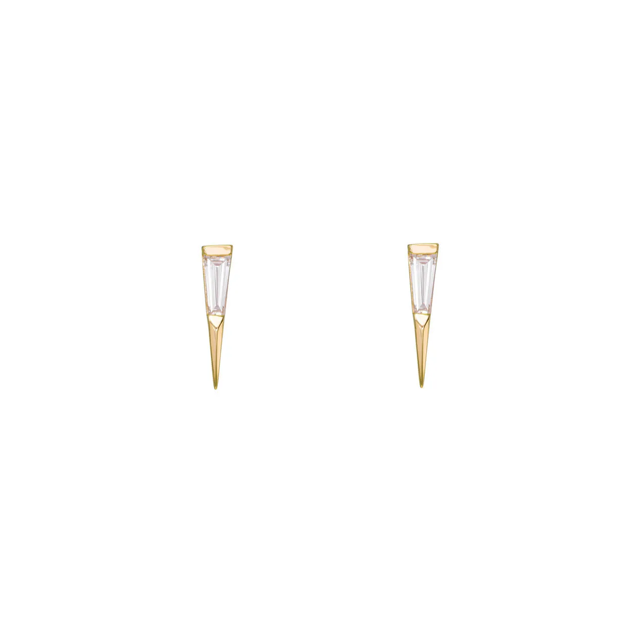 Tapered Baguette Diamond Spike Earring