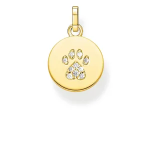 Thomas Sabo Pendant Disc Paw Cat Gold