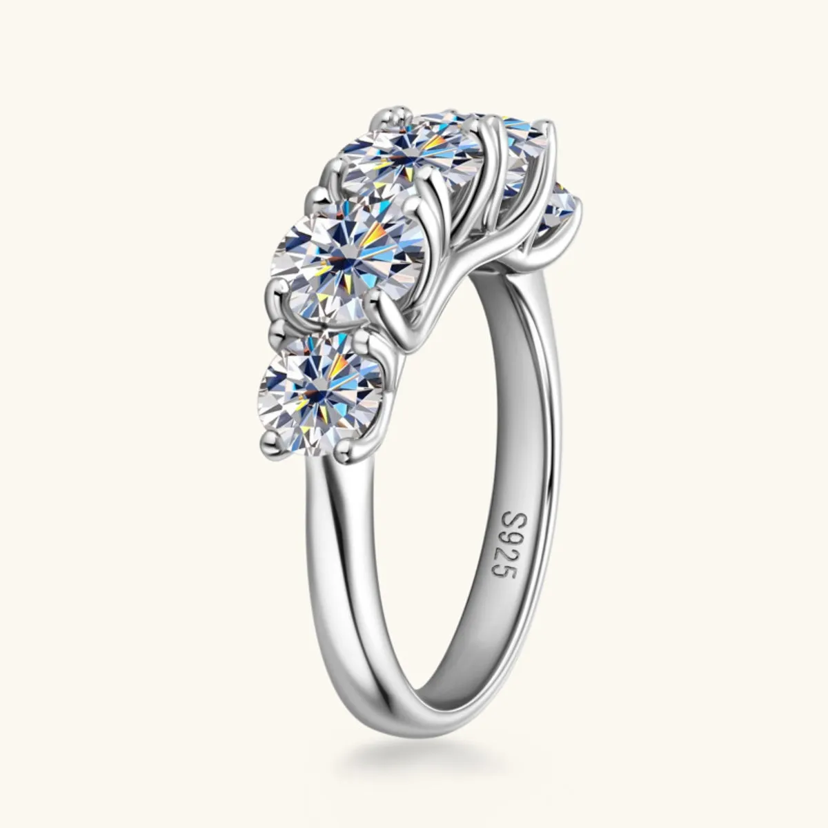 Timeless Brilliance: 3-6 Carat Moissanite 925 Sterling Silver Ring