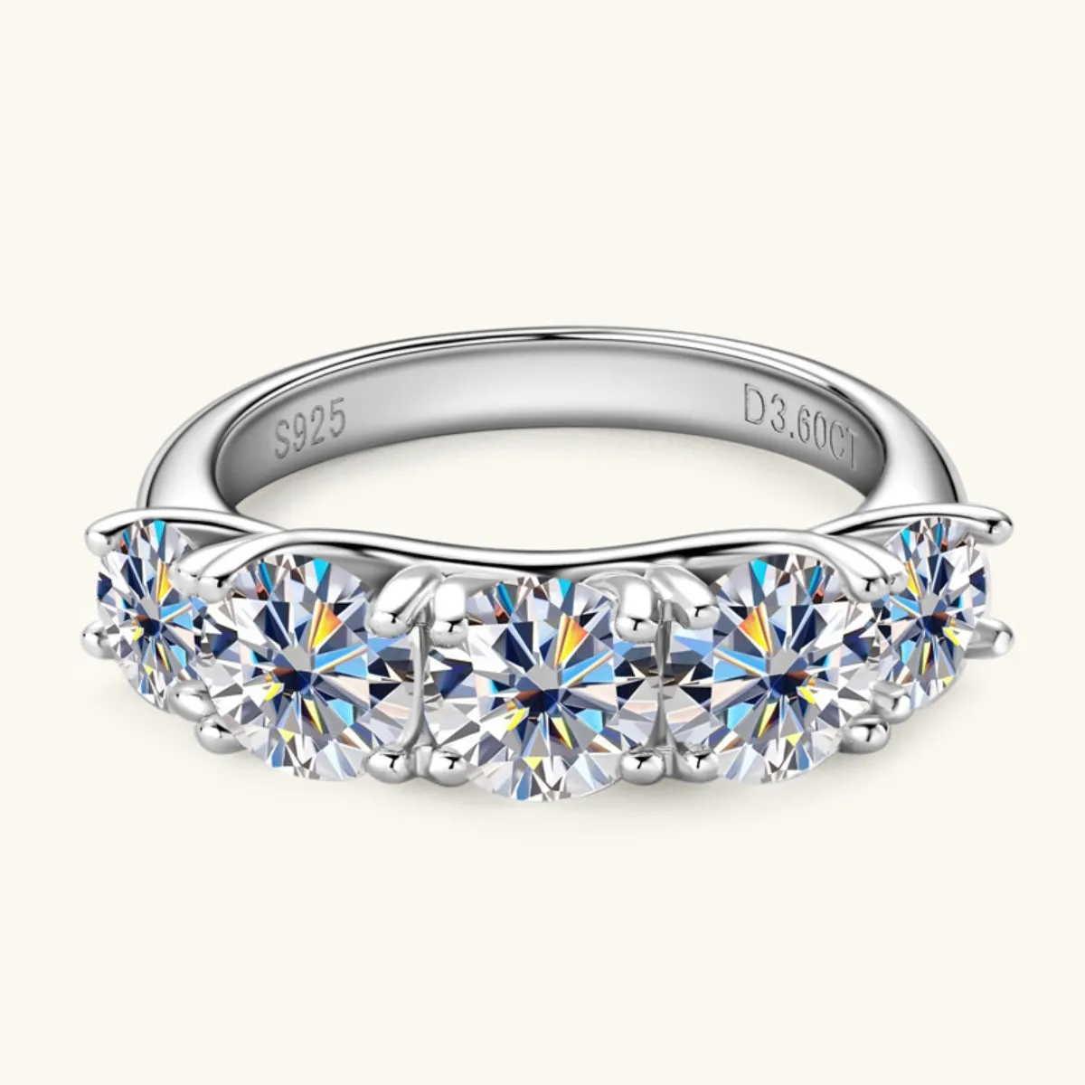 Timeless Brilliance: 3-6 Carat Moissanite 925 Sterling Silver Ring