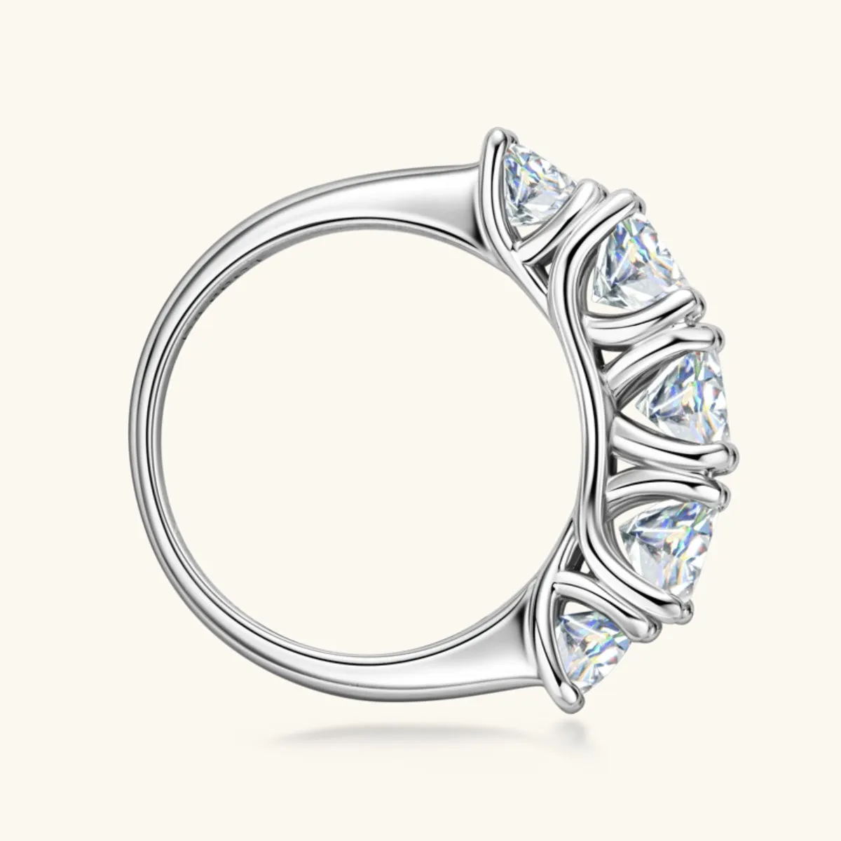 Timeless Brilliance: 3-6 Carat Moissanite 925 Sterling Silver Ring