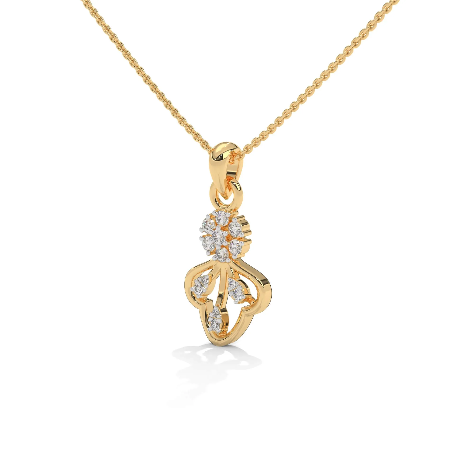 Trisha Silver Pendant with Chain | 22KT Gold Vermeil